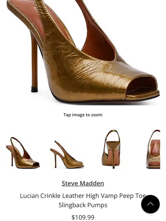 Steve Madden Shoes - Steve Madden metallic gold peep-toe slingback pumps